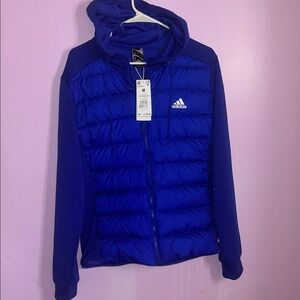 Adidas Blue Puffer Jacket with Logo